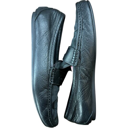 Coach Liam Driver Loafers Black Signature Jacquard Logo Print Coach Slide Sz 8.5 - Picture 12 of 16